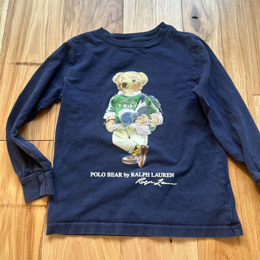 RALPH LAUREN College History Scholar Bear Tee, 4T - Picture 2 of 4